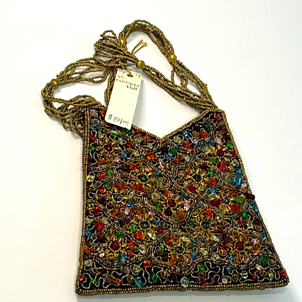 Beautiful multi-colored beaded evening bag